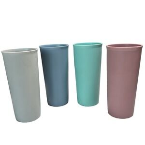 Tupperware Vintage Country Pastels Tumblers 11 oz Made in USA Drinkware 1970s